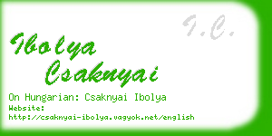 ibolya csaknyai business card